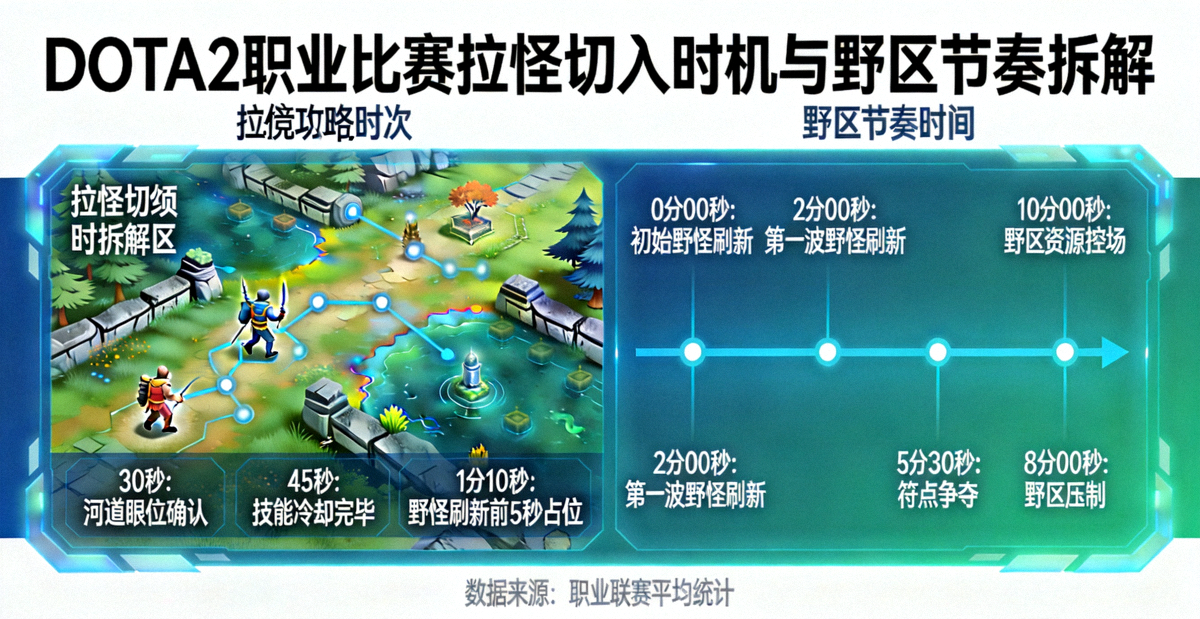 DOTA2职业比赛拉怪切入时机与野区节奏拆解画面